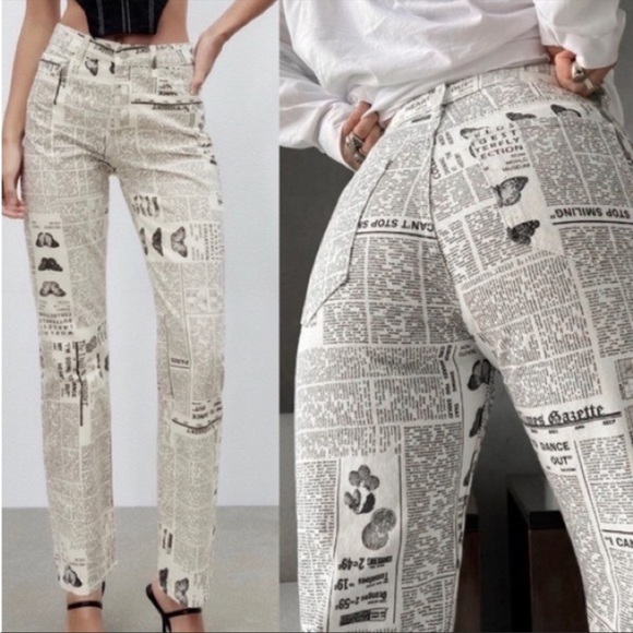 Zara Jeans Zara Size 6 Newspaper Pants Perfect For The Eras Tour